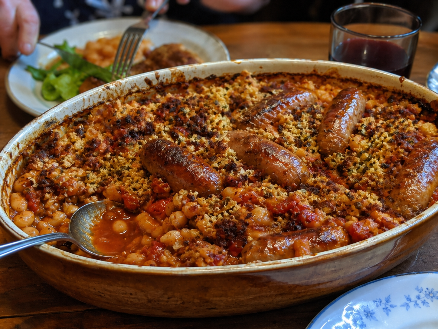 Sausage & Bean Cassoulet with Herby Stuffing Crumbs