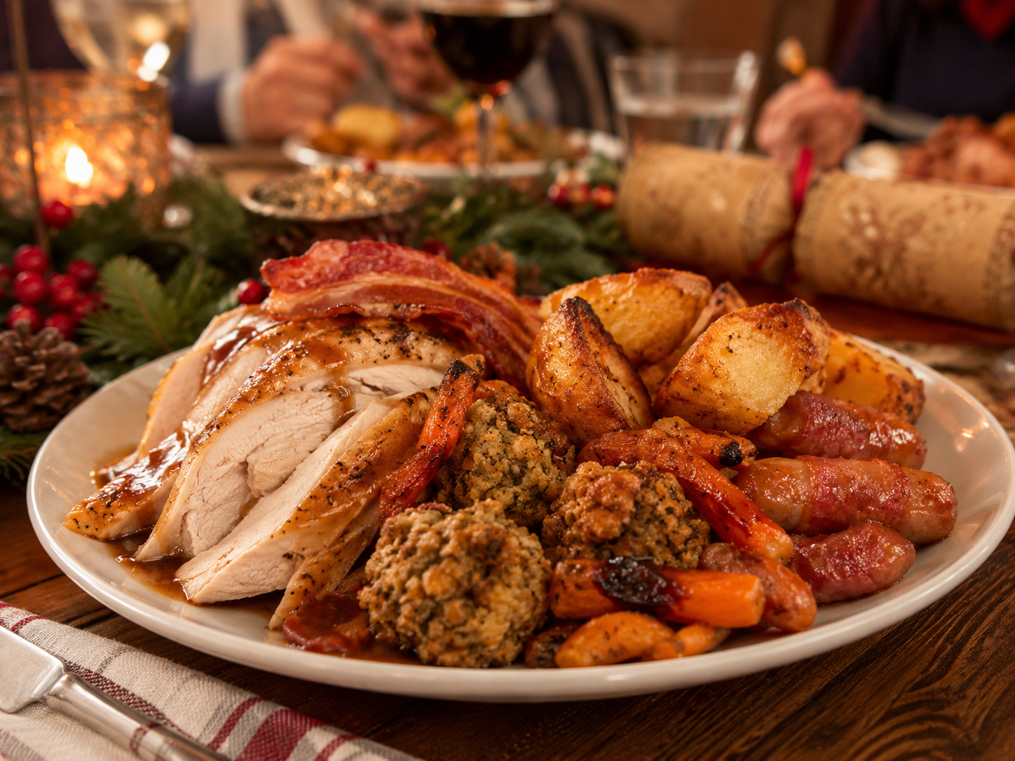 Traditional Bronze Turkey with Bacon, Stuffing & Goose-Fat Roasties