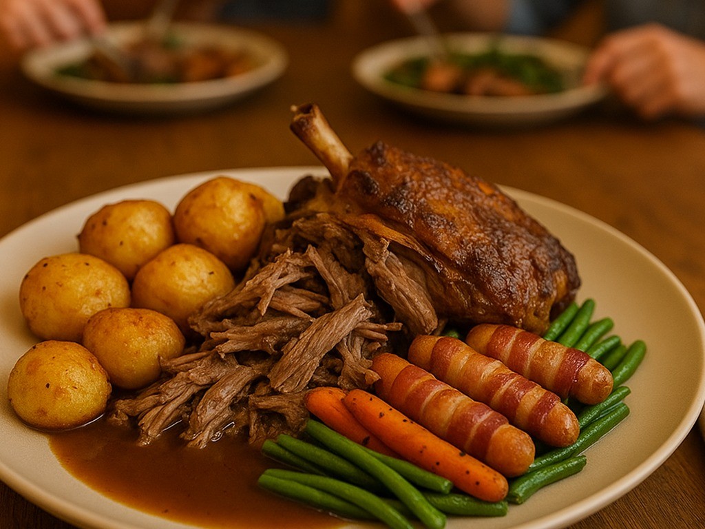Slow-Roast Shoulder of Lamb with Goose-Fat Roasties