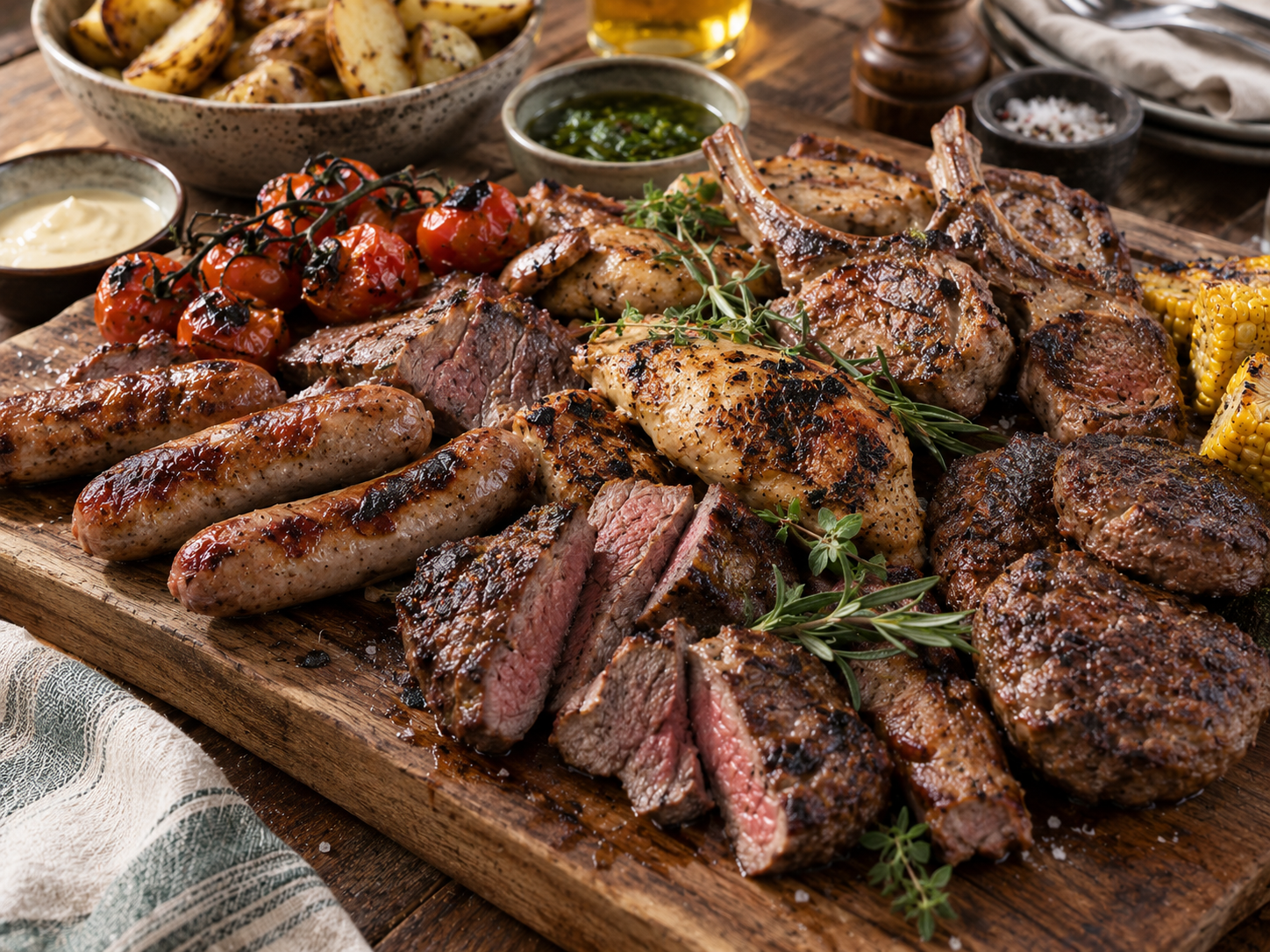 Grillmaster BBQ Sharing Board with Goose-Fat Potatoes
