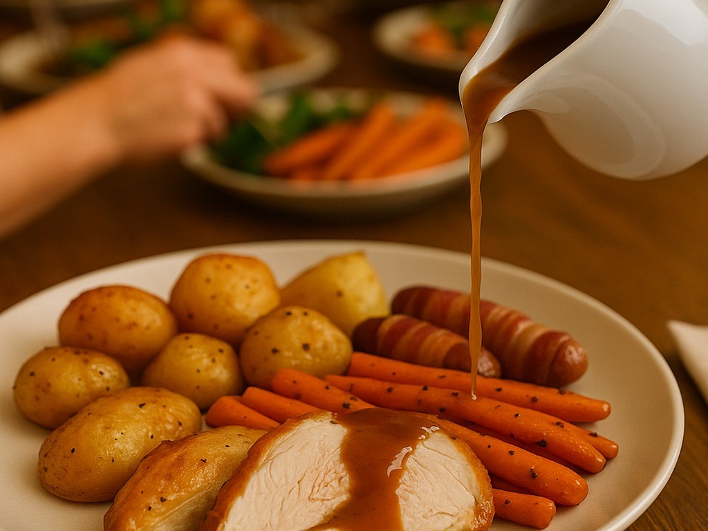 Lemon & Herb Roast Chicken with Goose-Fat Roasties